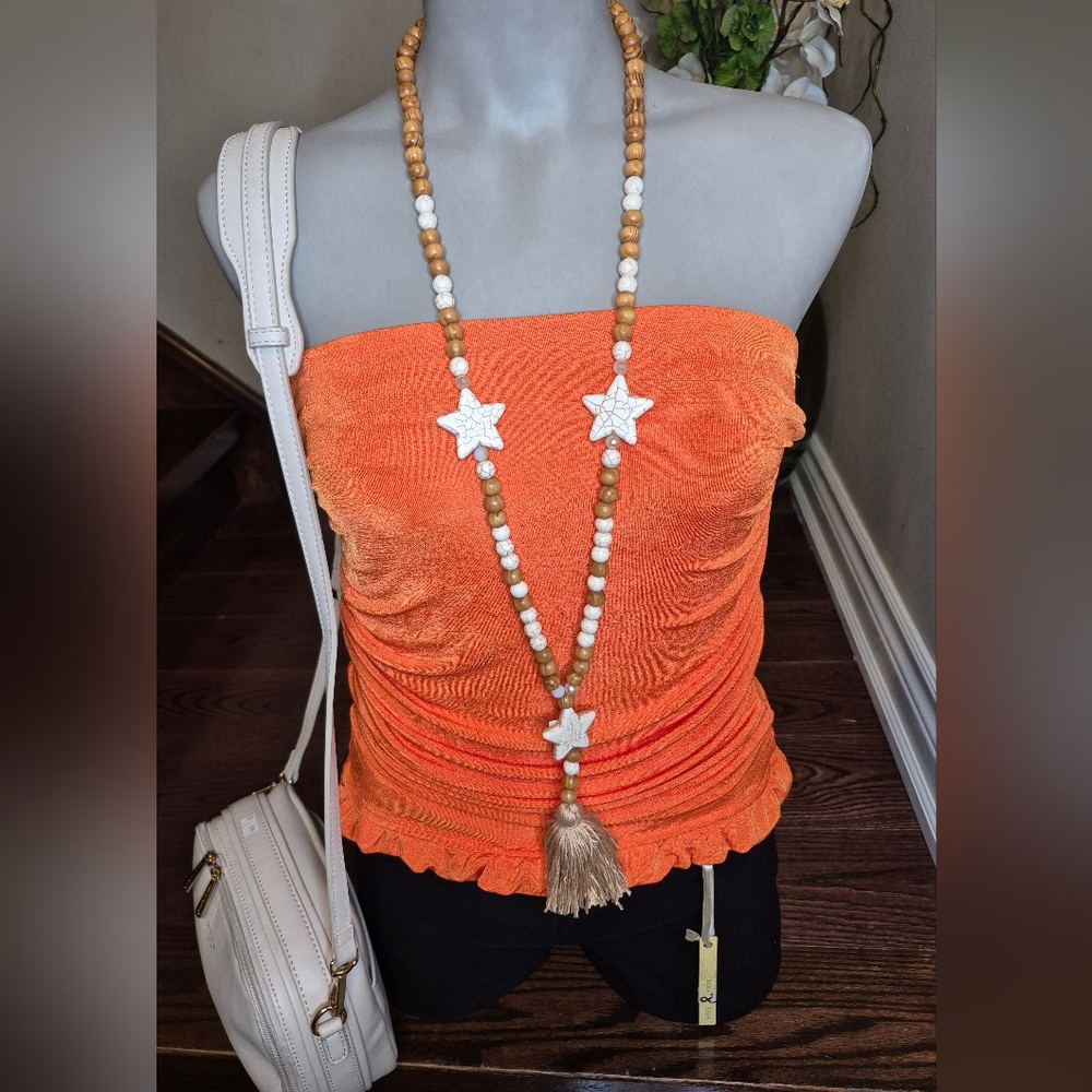 SHEIN Vibrant Orange Strapless Top - Picture 6 of 14
